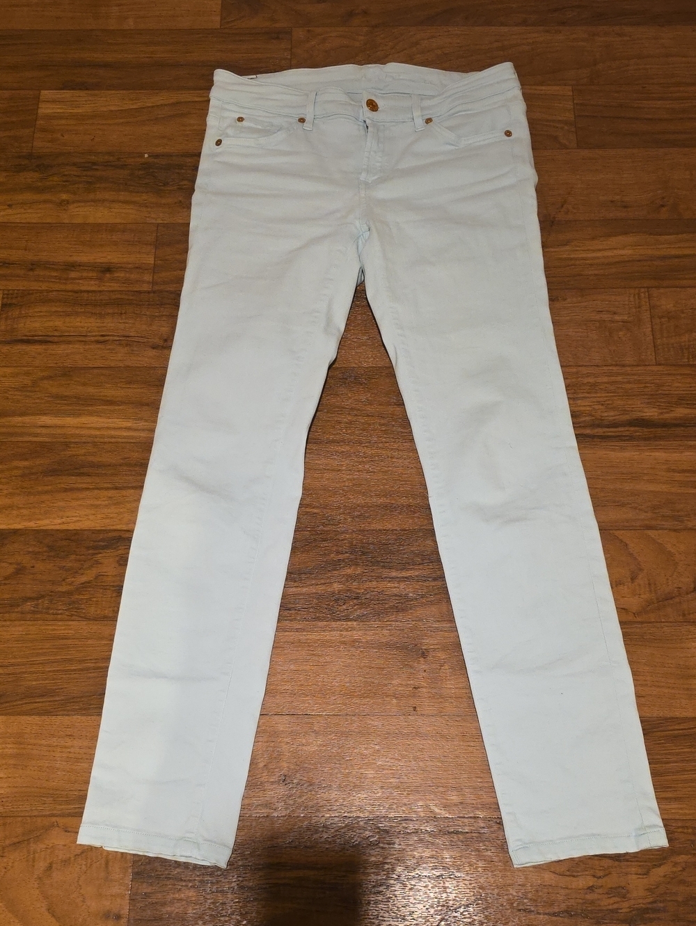 7 For All Man Kind Classic Light Blue Straight-Leg Pants